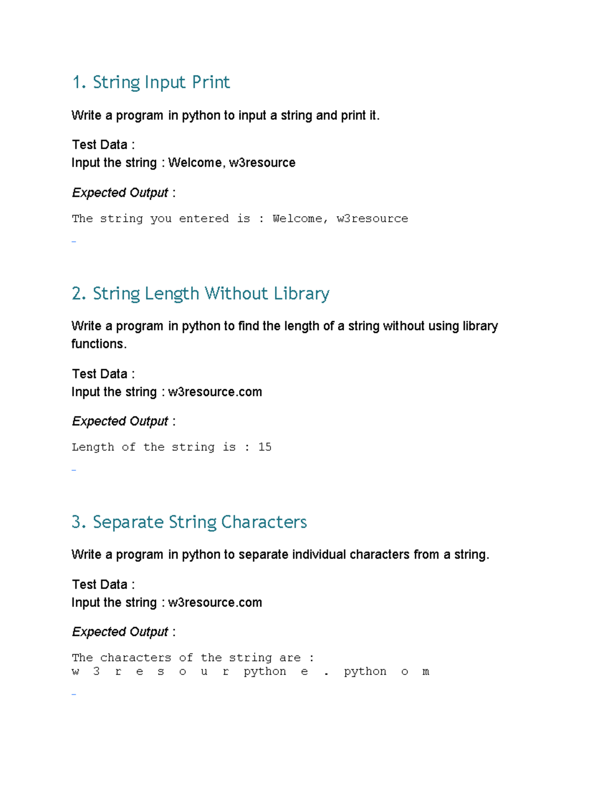 Python Programming Exercises: String Manipulation (CS101) - Studocu