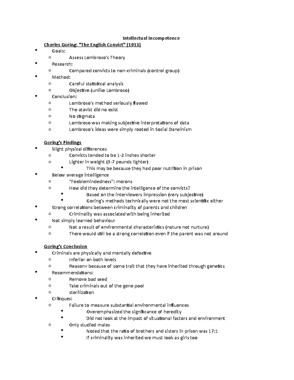 Lecture notes, Unit 9 - Intellectual Incompetence - Intellectual ...