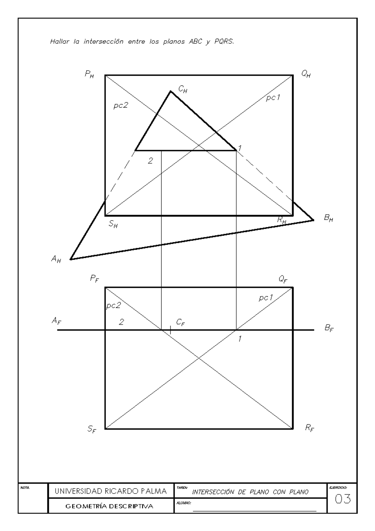 Intersección de plano con plano -3- solución - Document Preview