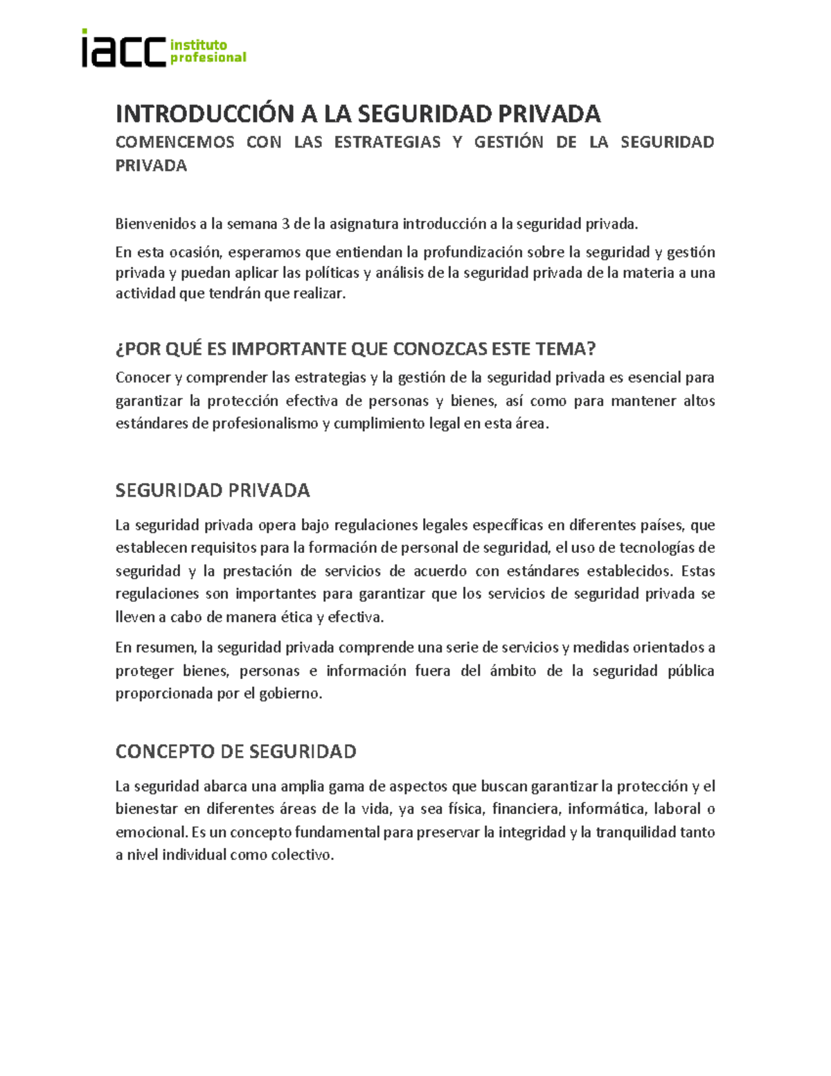 S3 Notas de Clase: Estrategias y Gestión en Seguridad Privada - Studocu
