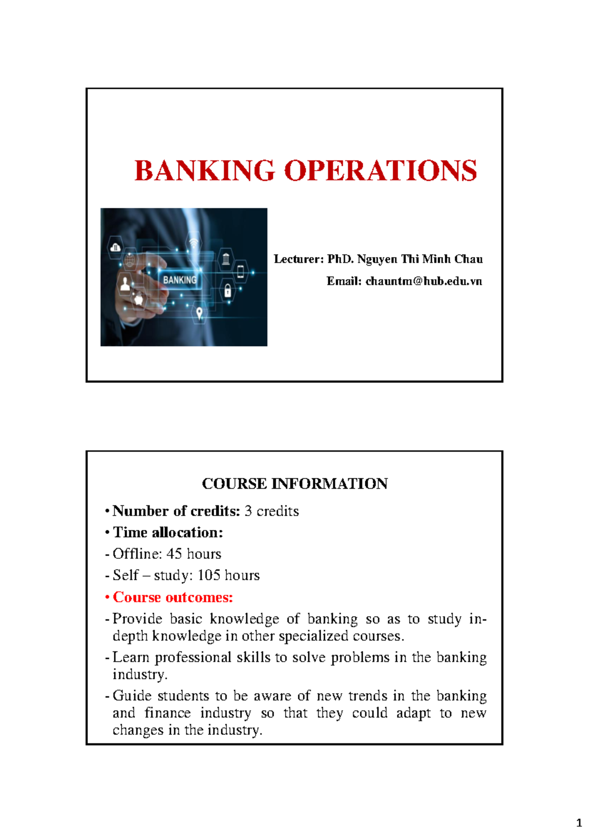 Chapter 1: Overview of Banking Operations (FIN 101) - Studocu