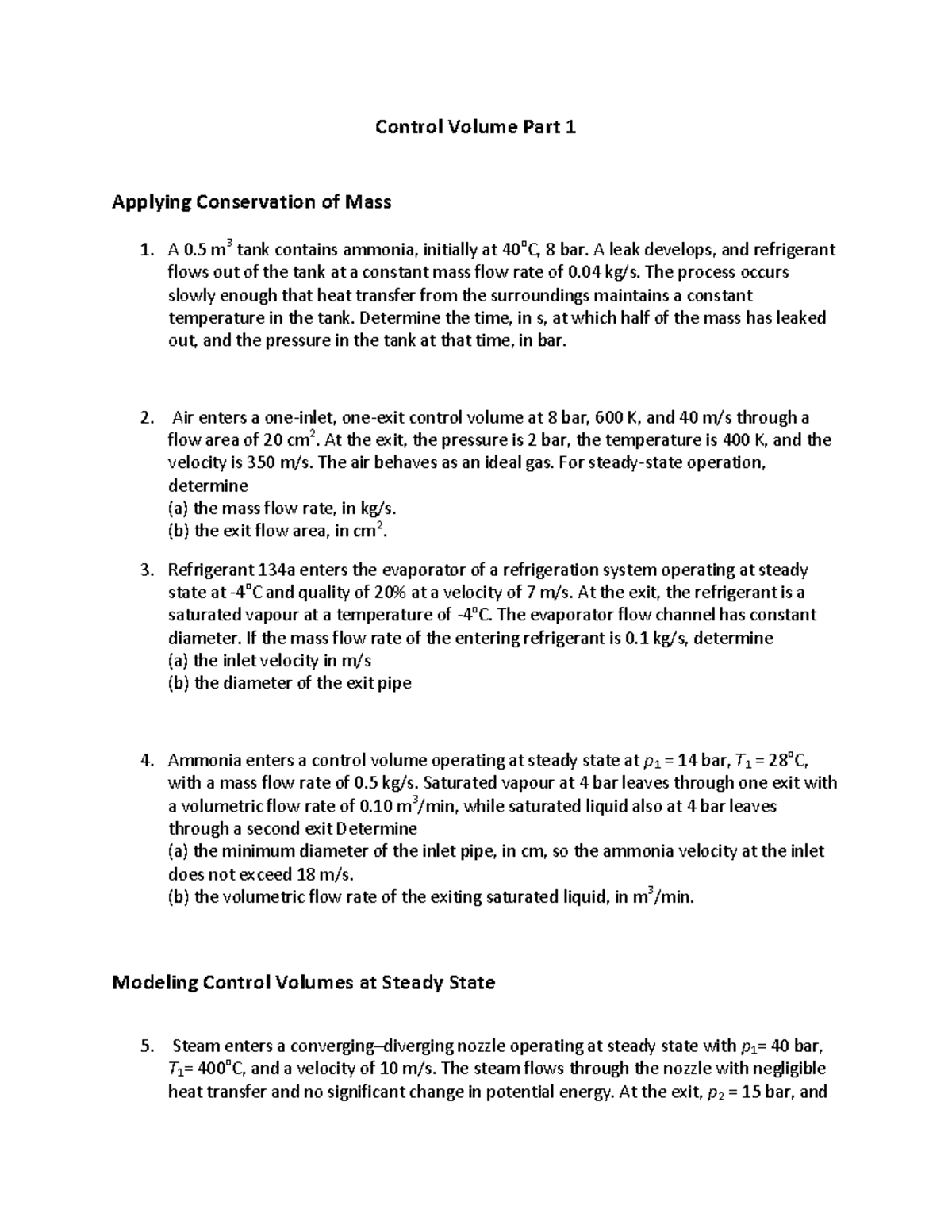 Control Volume Practice Questions - Engineering Thermodynamics 101 ...
