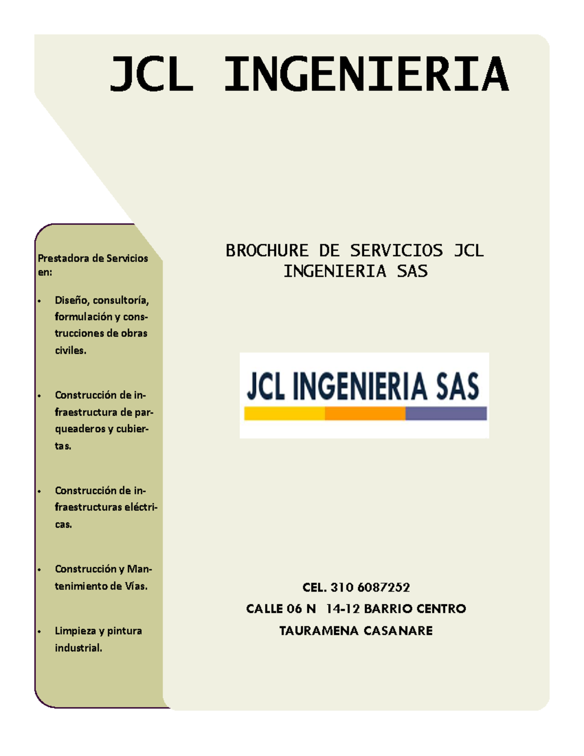 Brochure 2017 - INDUCCION - BROCHURE DE SERVICIOS JCL INGENIERIA SAS ...