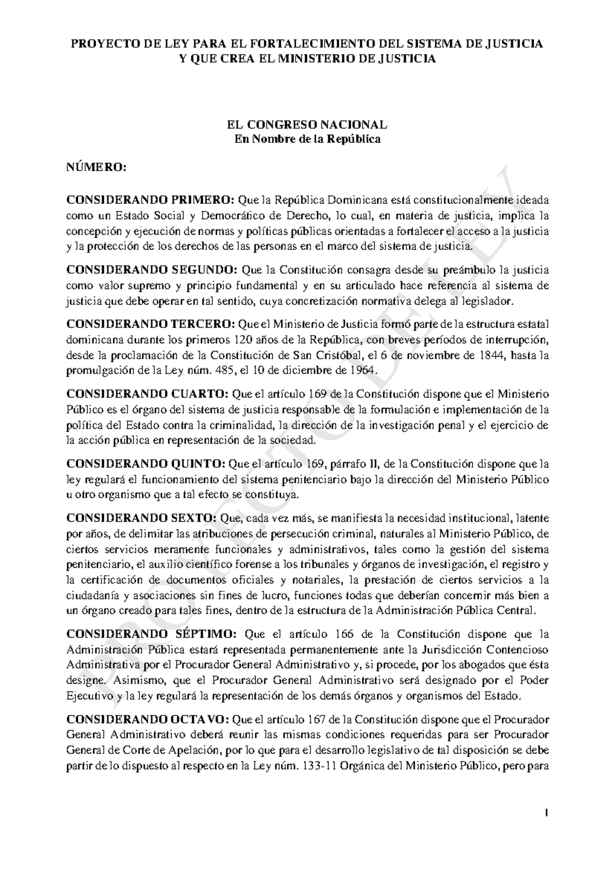 Anteproyecto de Ley para el Fortalecimiento del Sistema de Justicia y ...