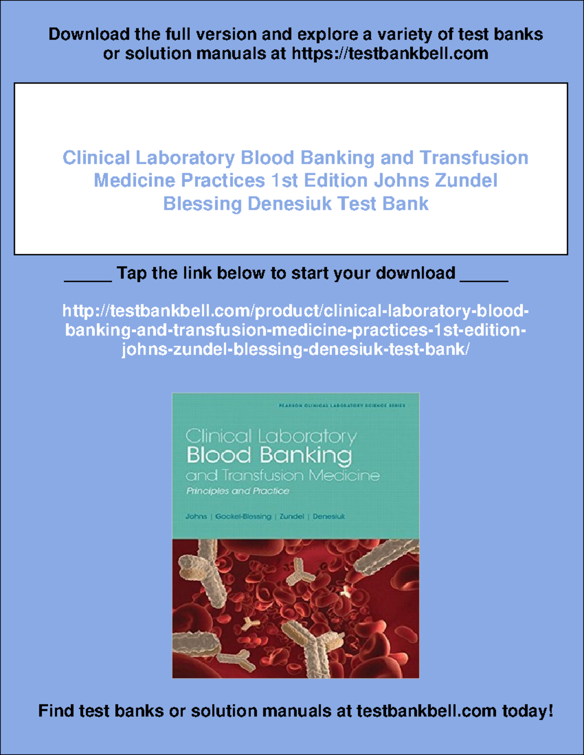 Test Bank for Clinical Laboratory Blood Banking and Transfusion ...