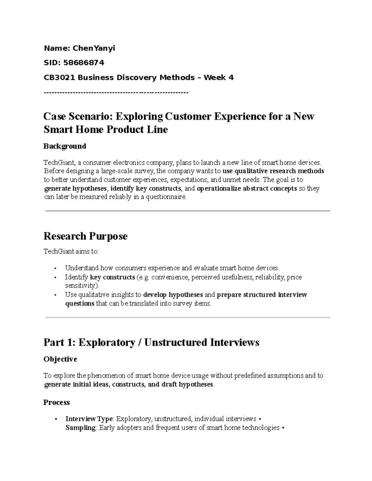 Wk 4 CB3021 Case Study: Customer Experience in Smart Home Devices - Studocu