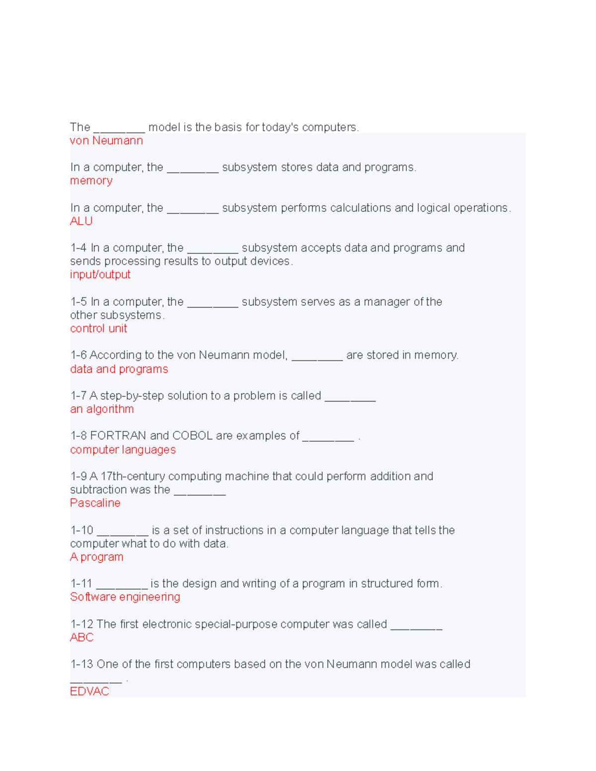 CSI 104 - Computer Fundamentals Quiz Review Notes - Studocu
