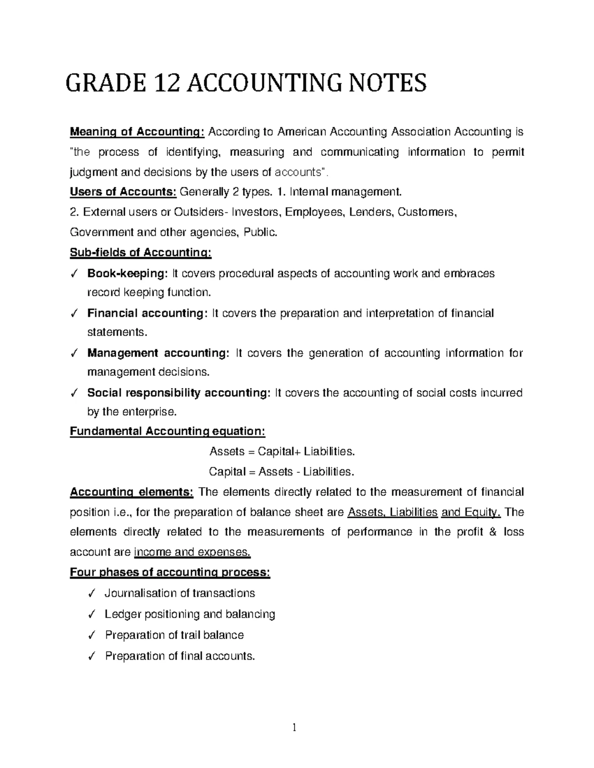 Grade 12 Accounting lecture notes - Studocu