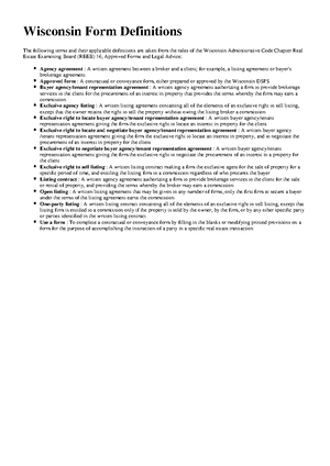 Wisconsin Real Estate Approved Forms & Usage Guidelines - Wisconsin ...
