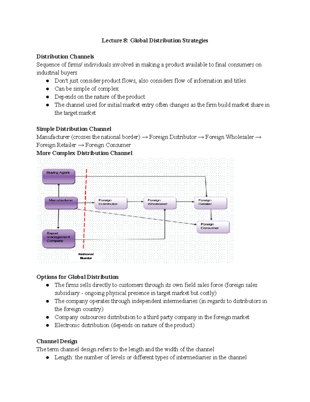 GMS522 Lecture 8: Understanding Global Distribution Strategies - Studocu