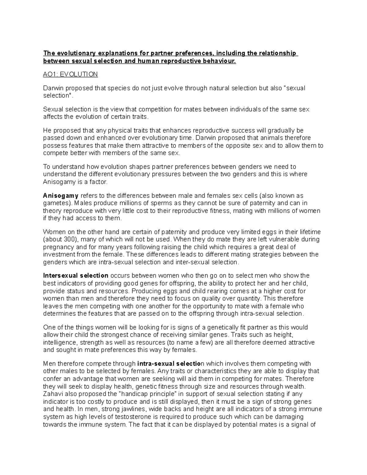 Evolutionary Explanations for Partner Preferences - Psychology 101 ...