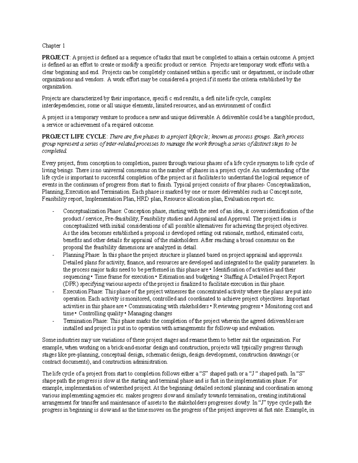 Project Management (PM) Midterm Summary: Key Concepts & Phases - Studocu