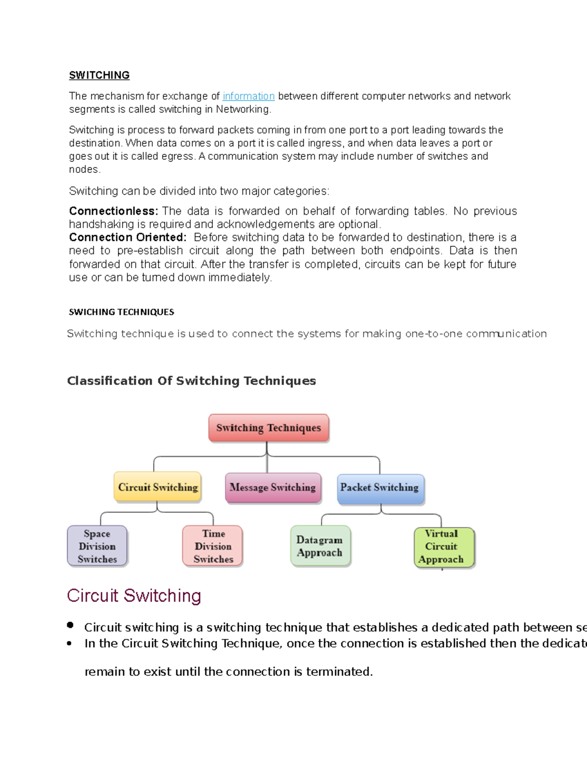 Switching Techniques in Data Communication - Overview and ...