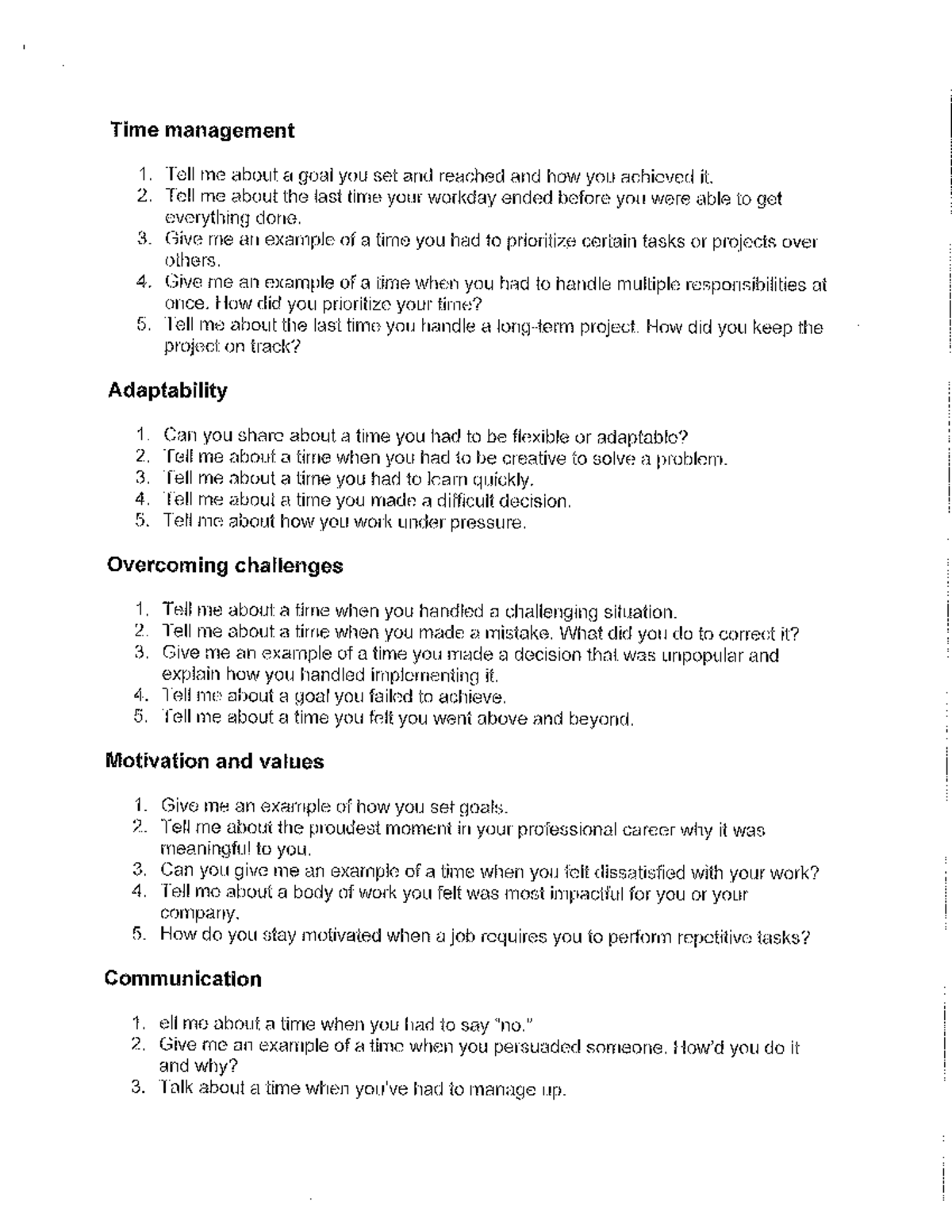 Behavioral Interview Questions: Key Responses & Strategies - Studocu