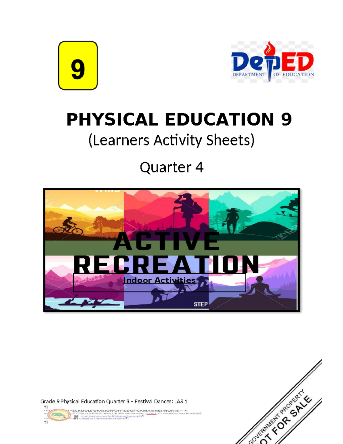 LAS 1 Q4: Indoor Activities & Festival Dances for PE 9 - Studocu