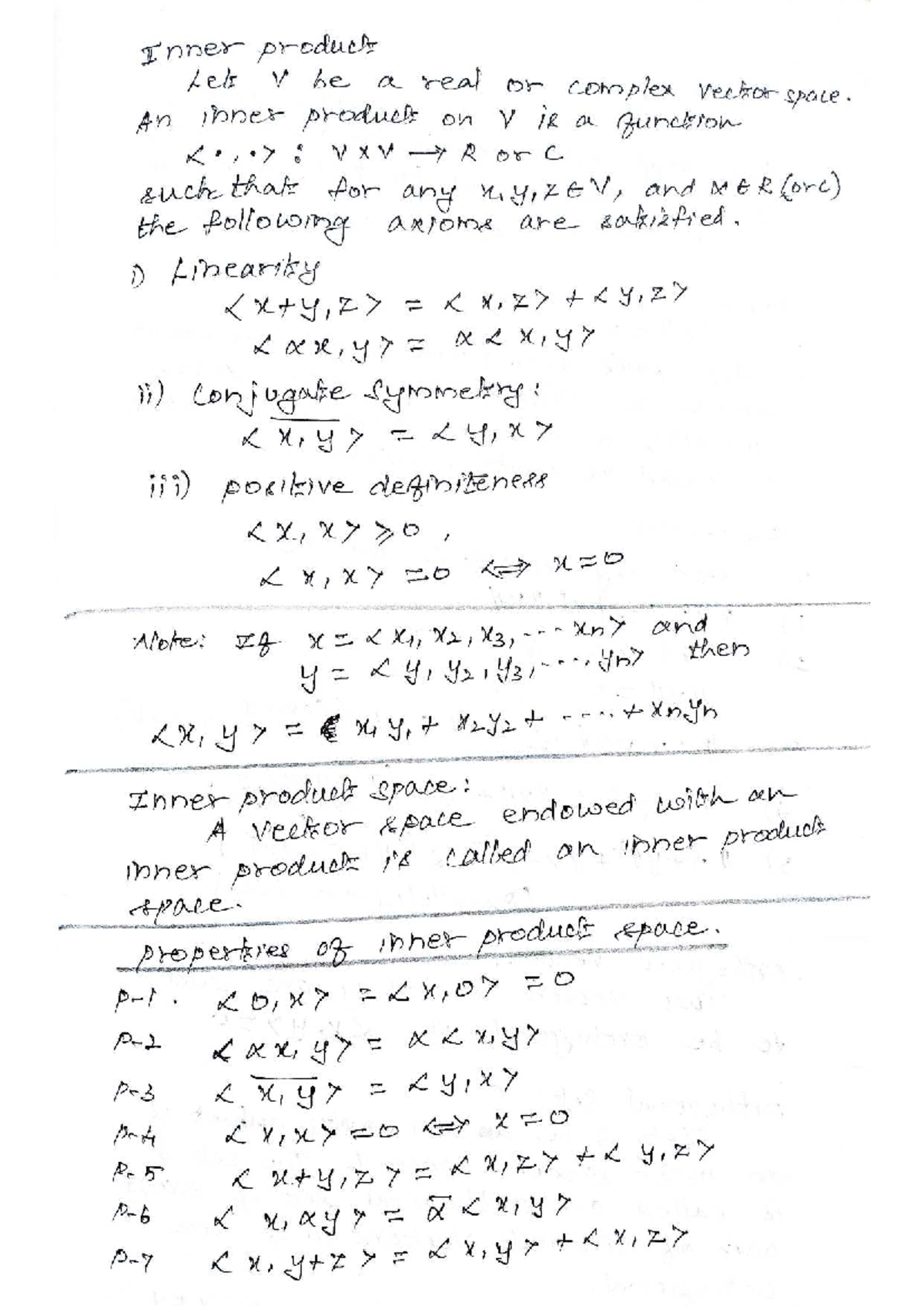 LA- Unit 3: Inner Products and Norms in Vector Spaces - Studocu
