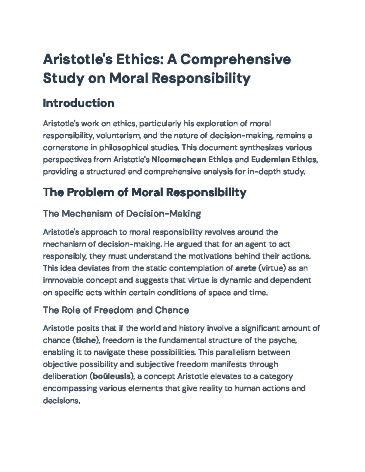 Aristotle's Ethics: Analyzing Moral Responsibility & Decision-Making ...