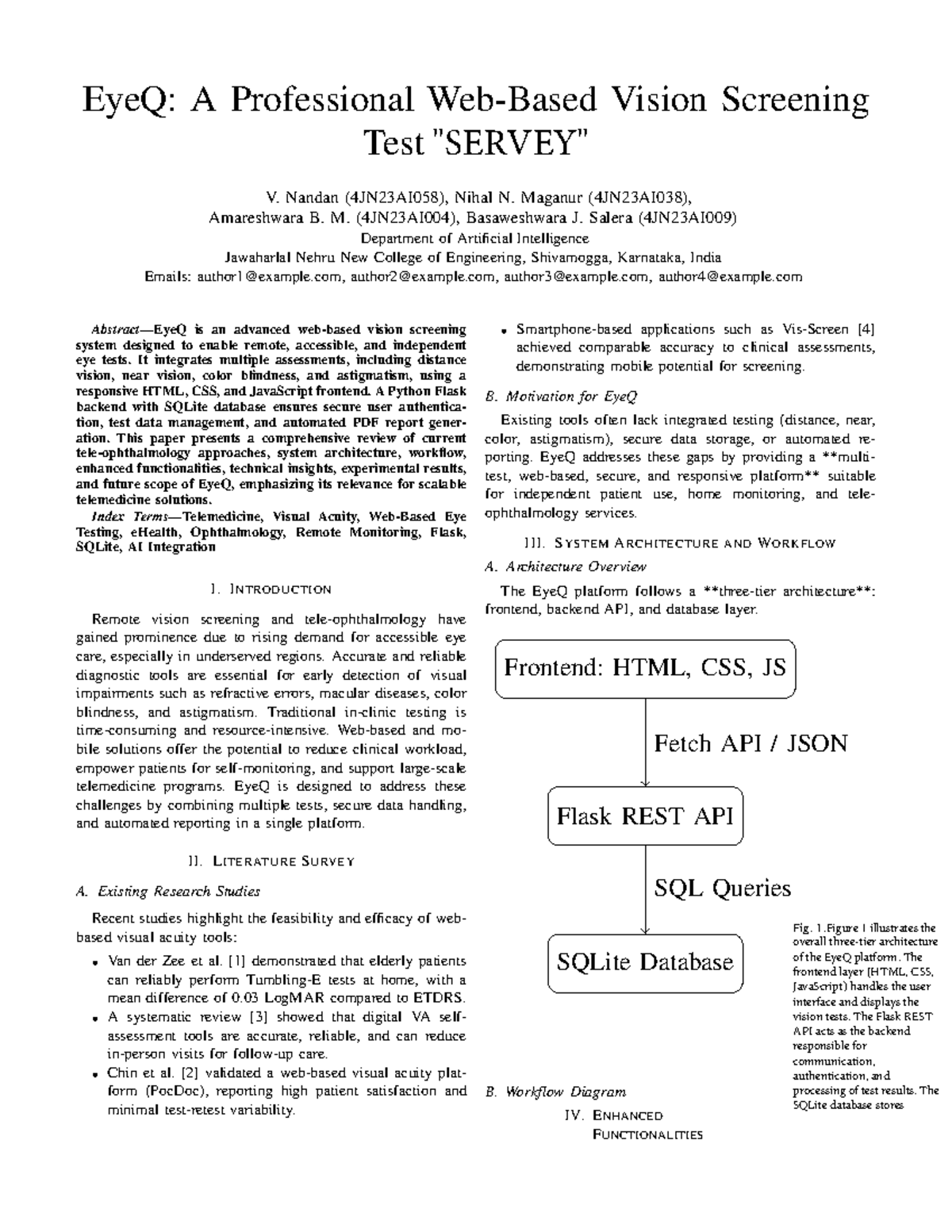 EyeQ: Advanced Vision Screening System Project Report (4JN23AI) - Studocu
