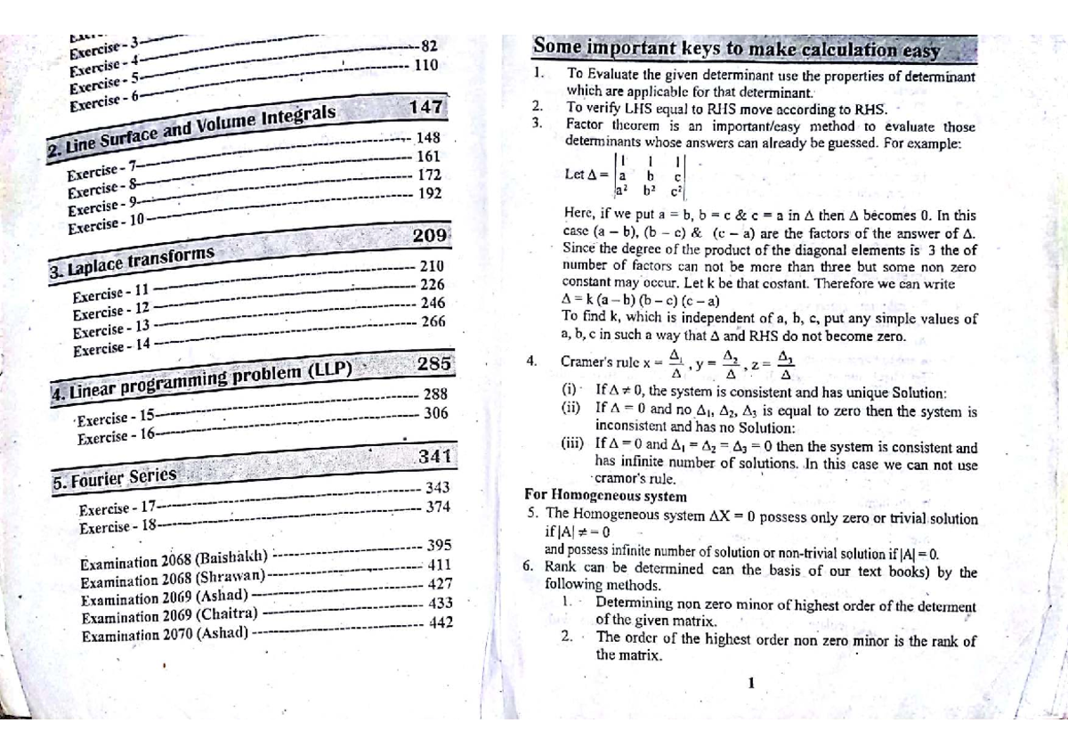 Maths III Solutions: Determinants and Eigenvalues (BE 2068) - Studocu