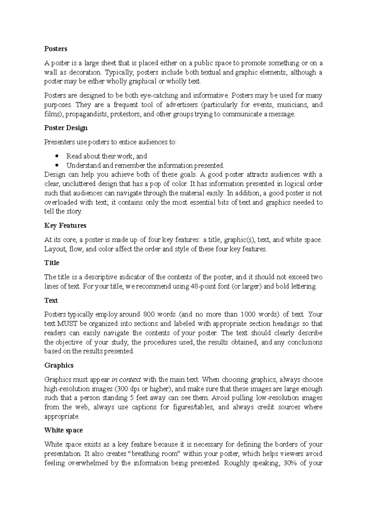 How to Write a Poster - Posters A poster is a large sheet that is ...