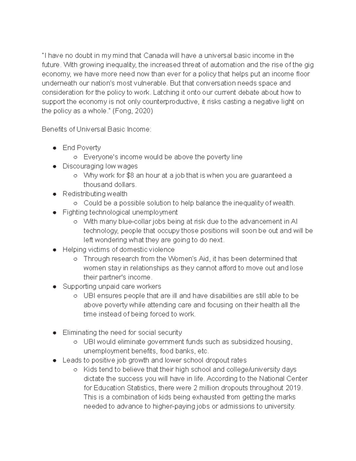 Universal Basic Income: Addressing Inequality and Supporting Vulnerable ...