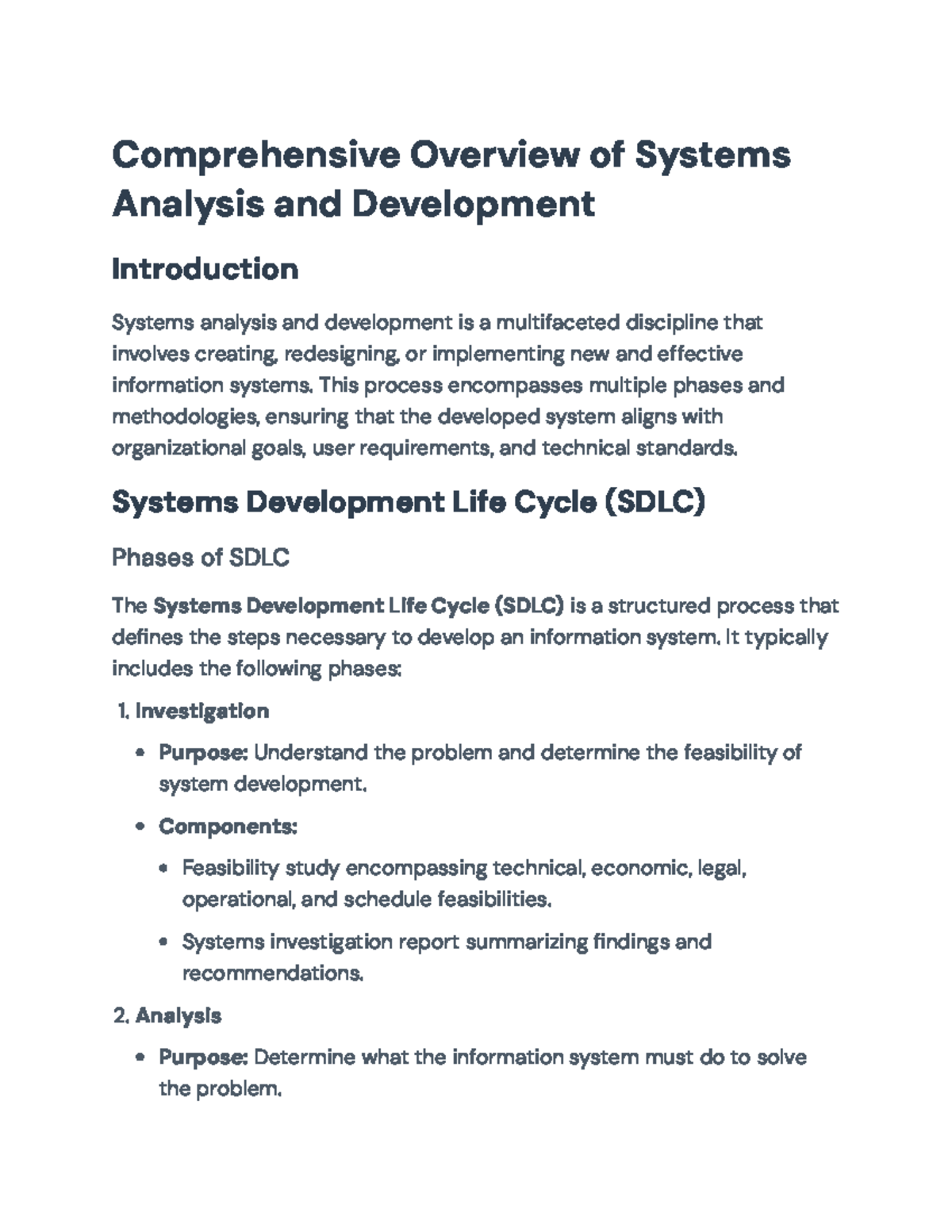 Comprehensive Study on Systems Analysis, Development & Feasibility ...