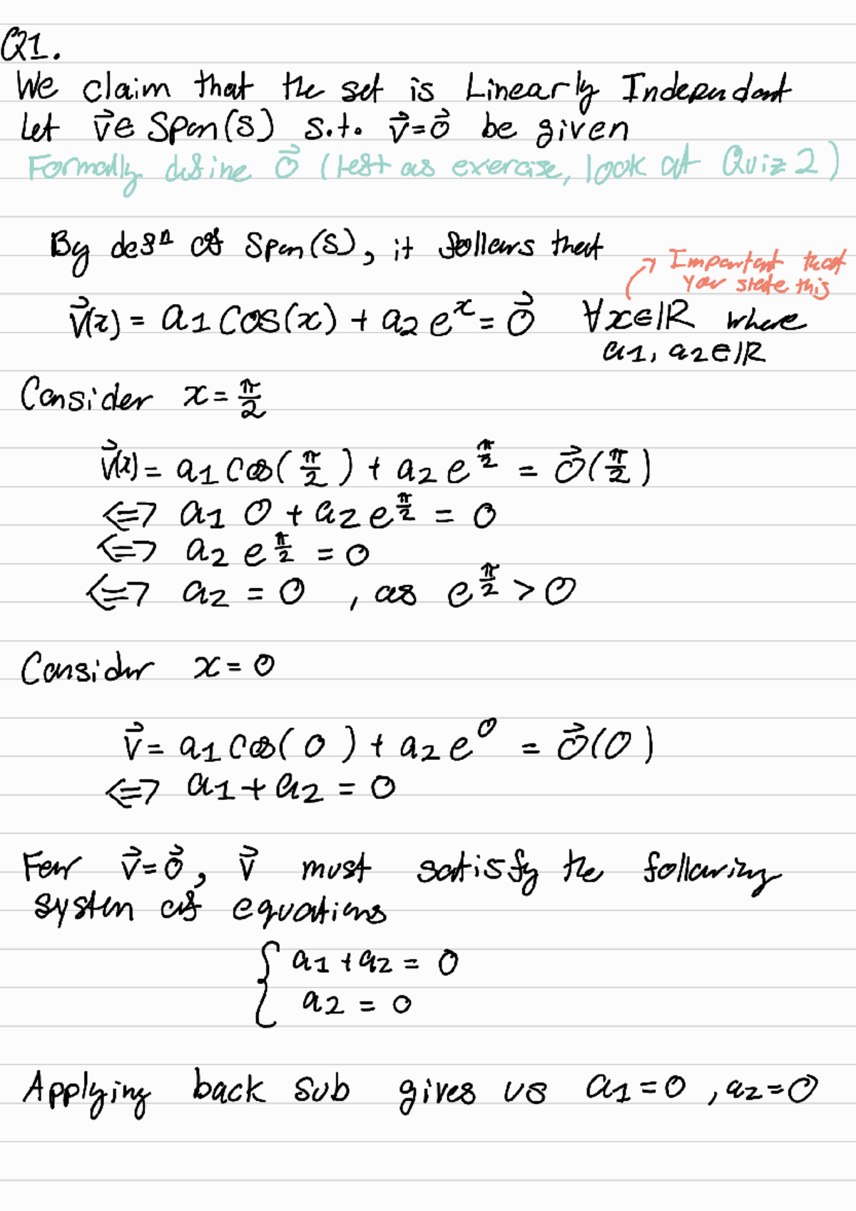 Sample Soln-1: Review Notes on Linear Transformations and Subspaces ...