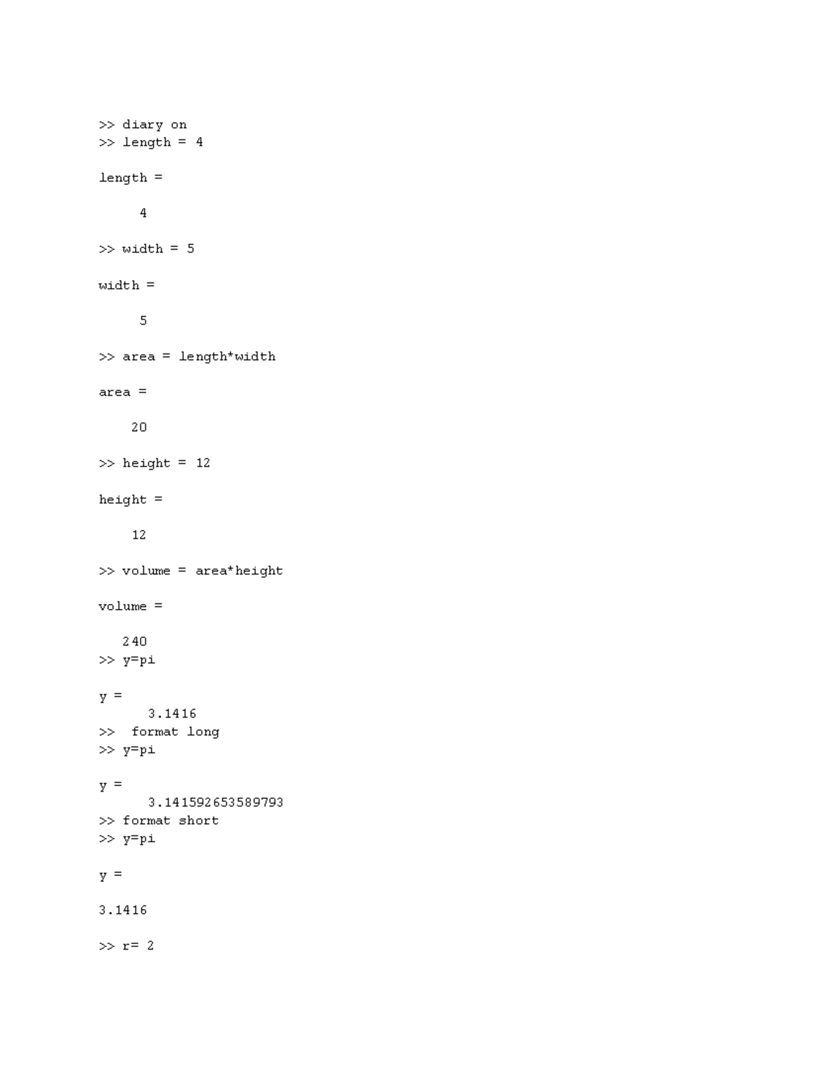 CS104 Lab 2 - MATLAB Calculations and Functions Overview - Studocu