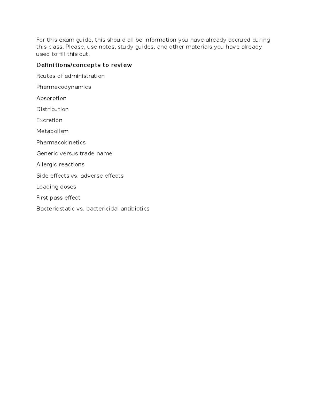 Comprehensive Exam Guide: Key Medications & Pharmacology Review - Studocu