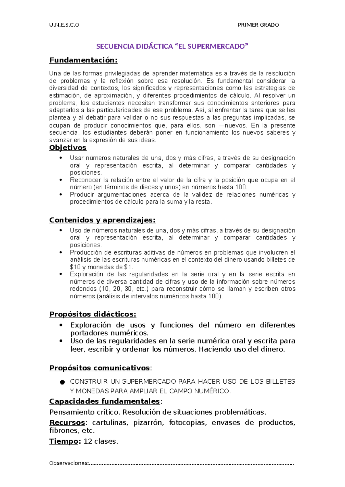 Secuencia Didáctica: Matemáticas en el Supermercado - Clases Prácticas ...
