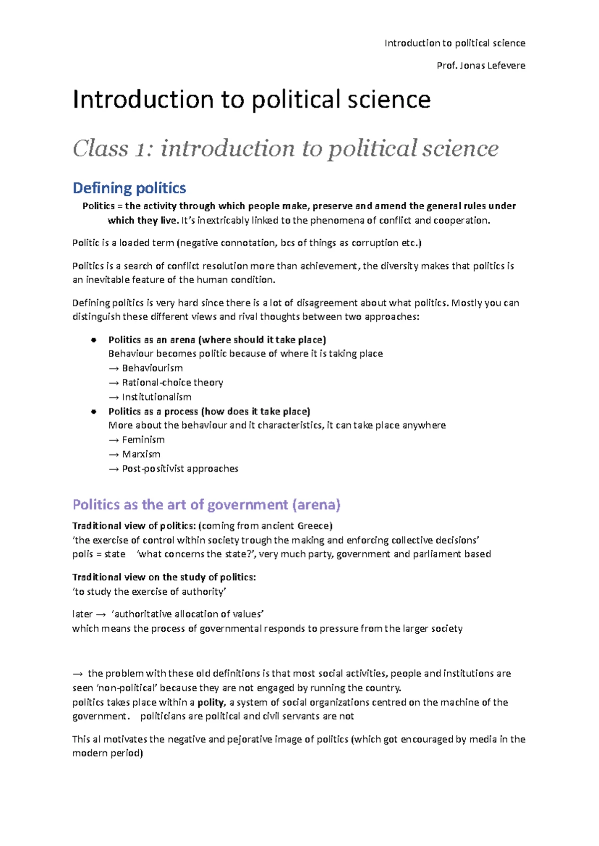 Introduction to Politics I - Introduction to Politics I #Chapter 1 ...