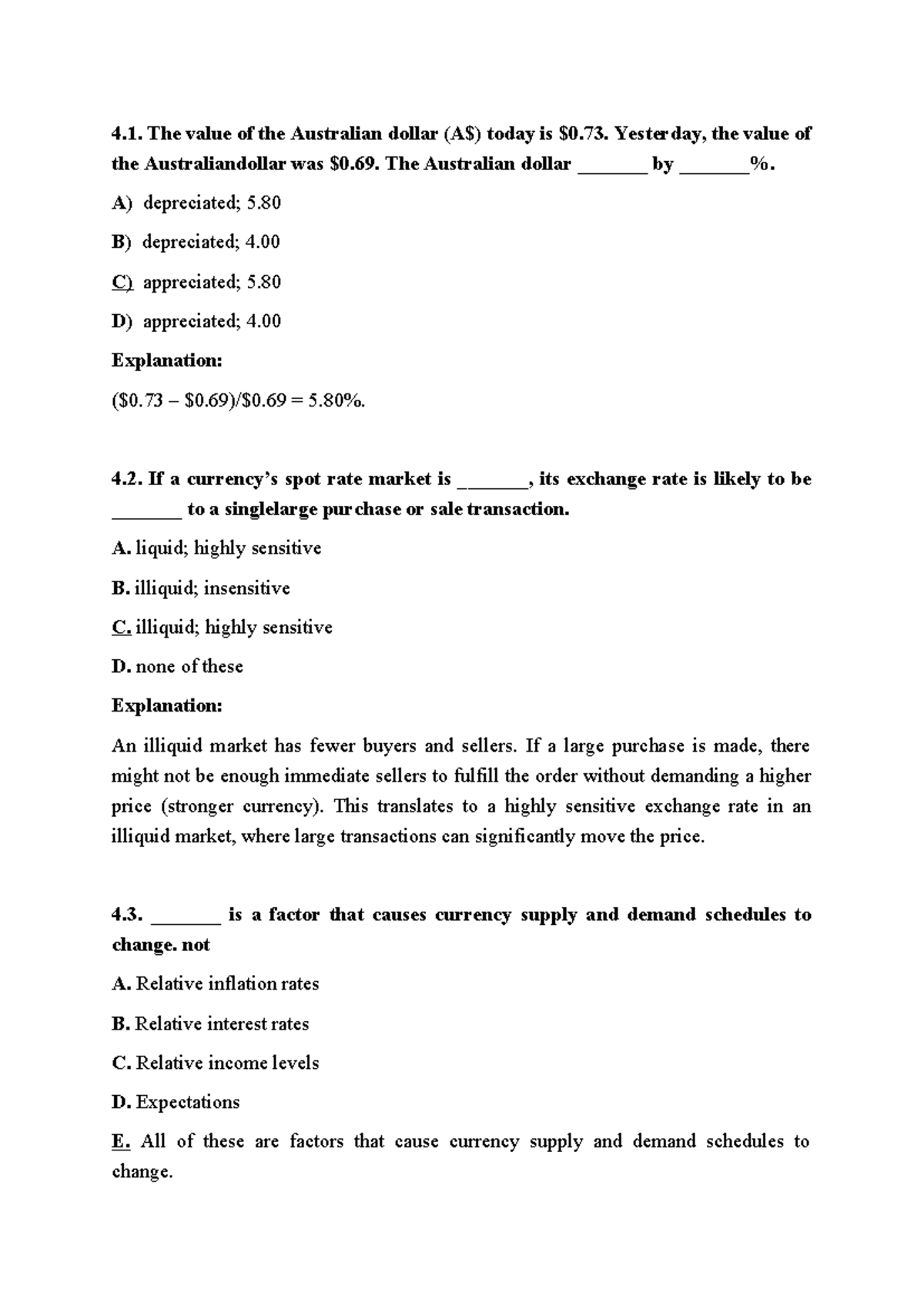 Chap 4: Fundamentals of Exchange Rate Analysis - Studocu