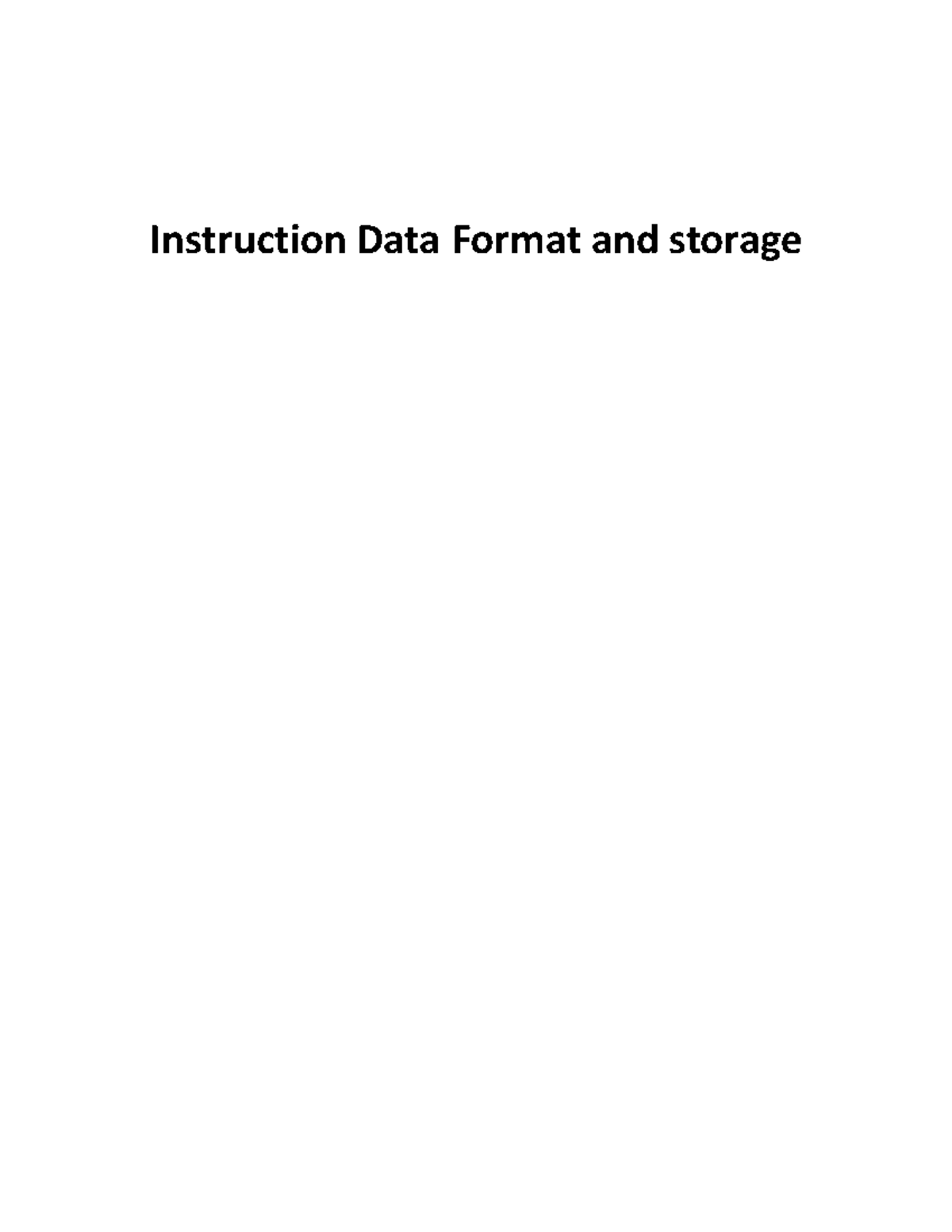 Microprocessor Architecture - Instruction Data Format and storage ...