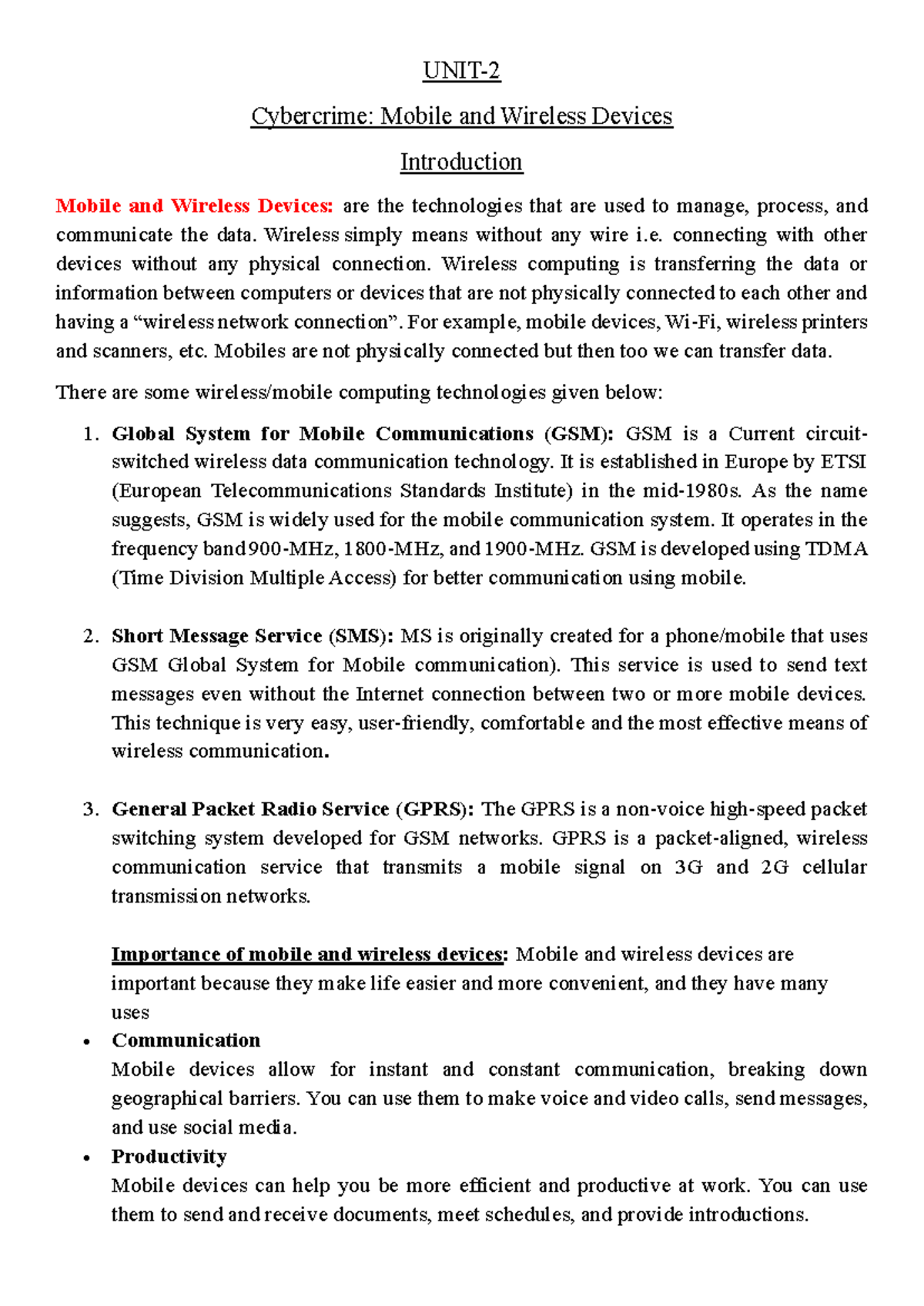 Cybercrime Mobile Wireless Devices Unit 2 Overview And Security