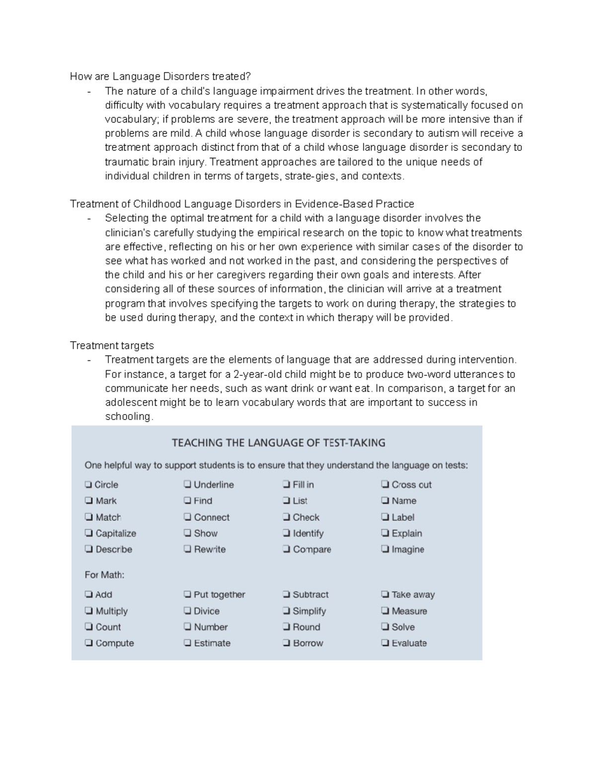 Chapter 7: Treatment of Language Disorders in Early & Later Childhood ...