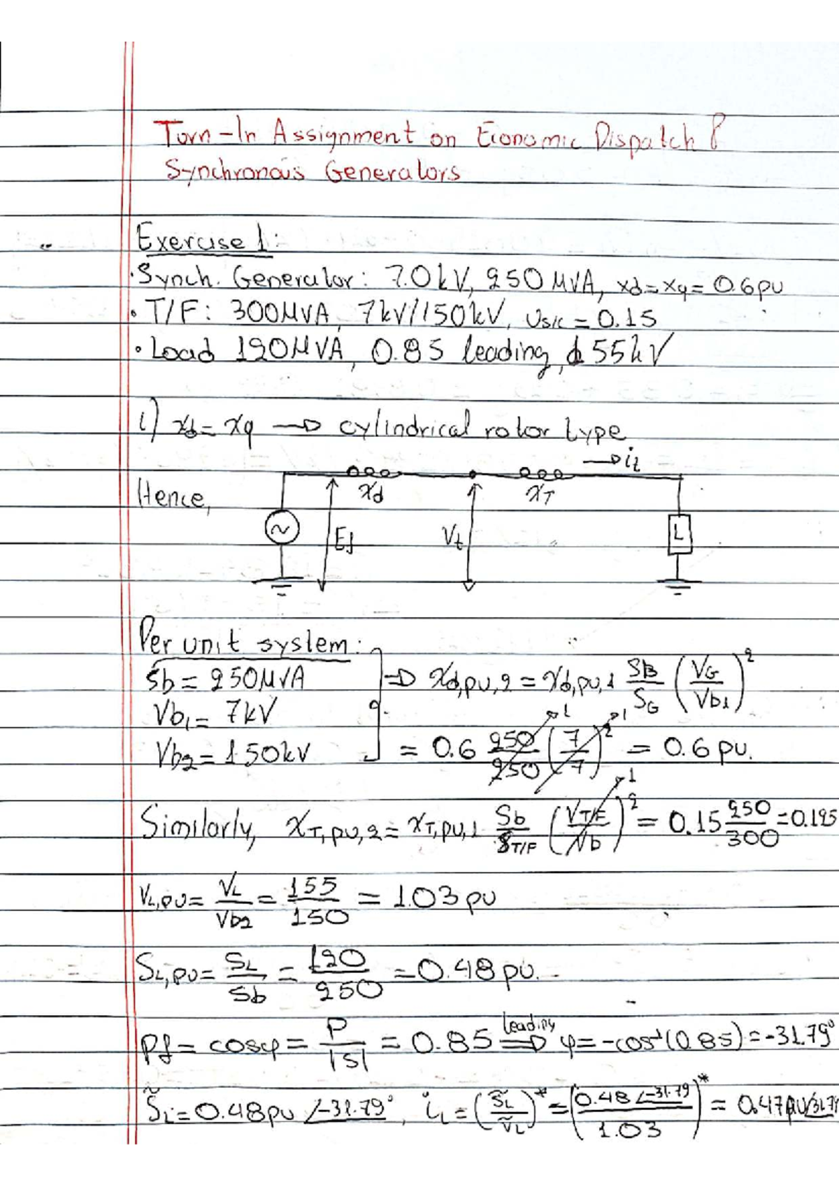 Turn-In Assignment: Economic Dispatch with 8 Synchronous Generators ...