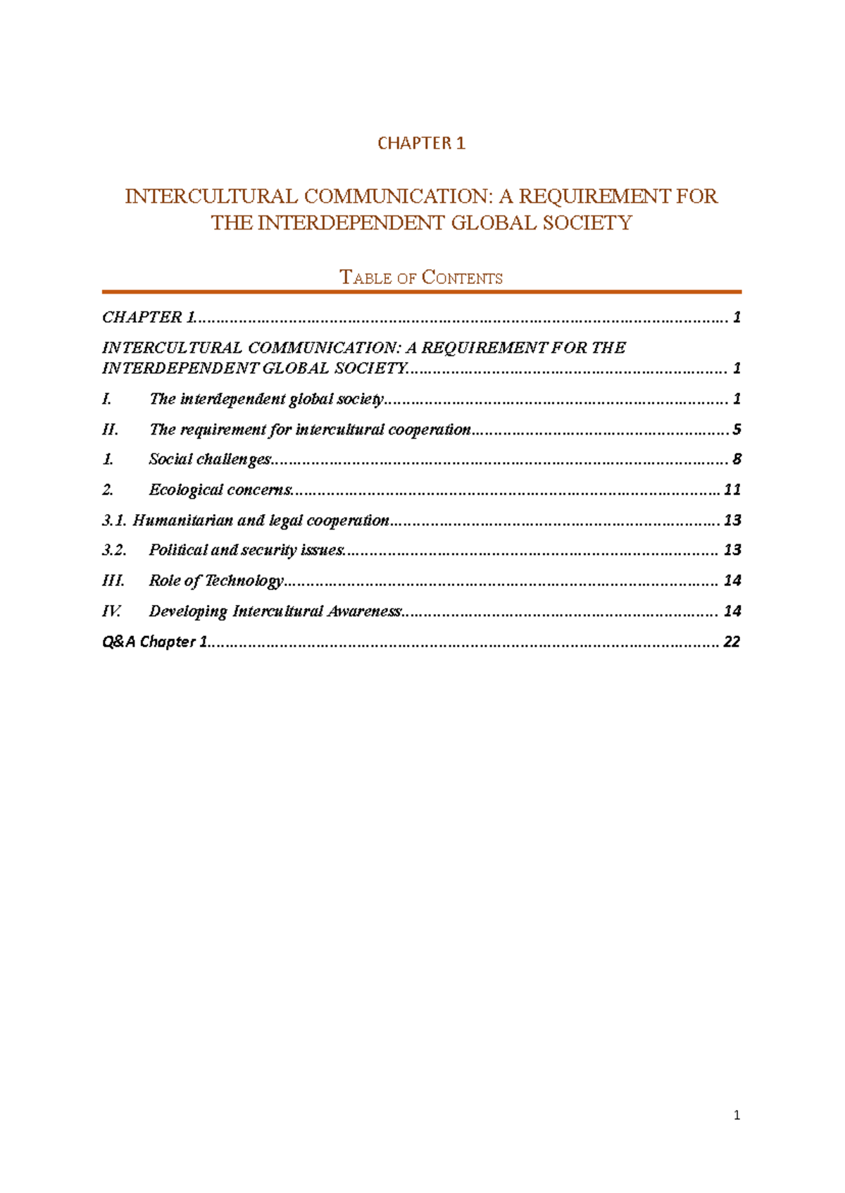 CHAPTER 1: INTERCULTURAL COMMUNICATION IN A GLOBAL SOCIETY - Studocu