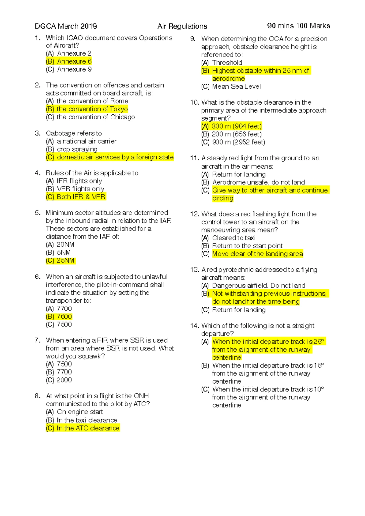 Regs question bank pdf - ... - Aviation - Studocu