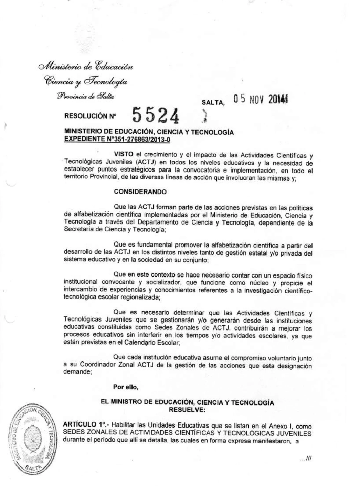 R3233-14: Apunte sobre la Educación Técnico Profesional en Salta - Studocu