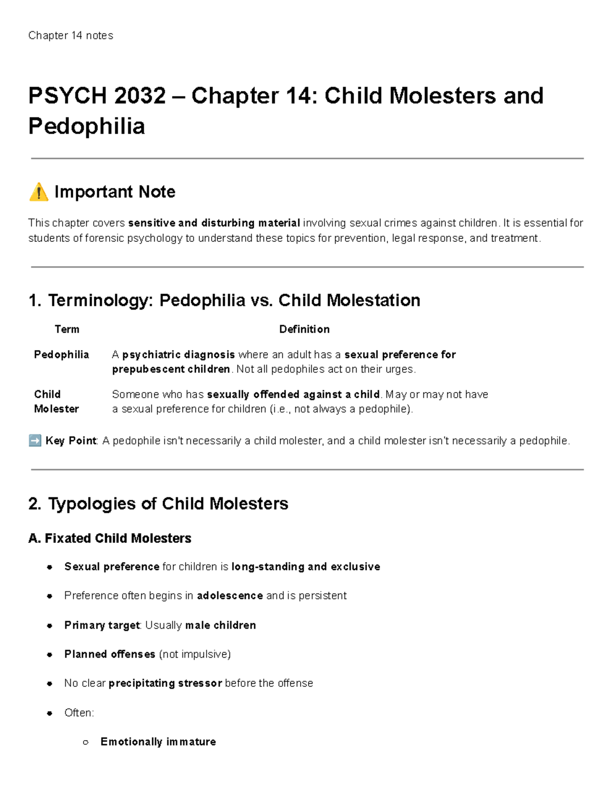 Psych Chapter 14 - notes - Chapter 14 notes PSYCH 2032 – Chapter 14 ...