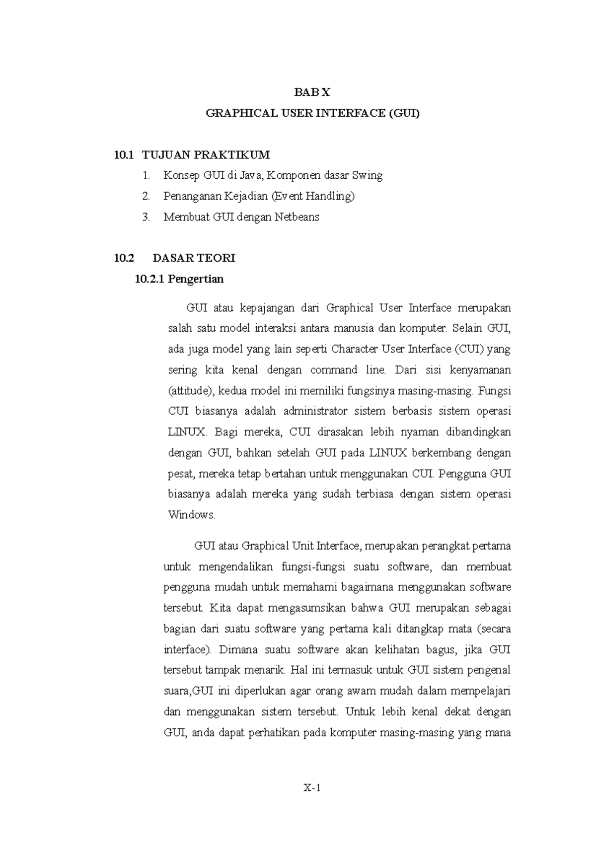 Laporan Praktikum OOP: GUI dan Event Handling pada Java - Pertemuan 10 ...