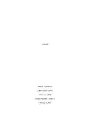 COM-465-OL Module 5 Homework on AI Concepts & Algorithms - Studocu