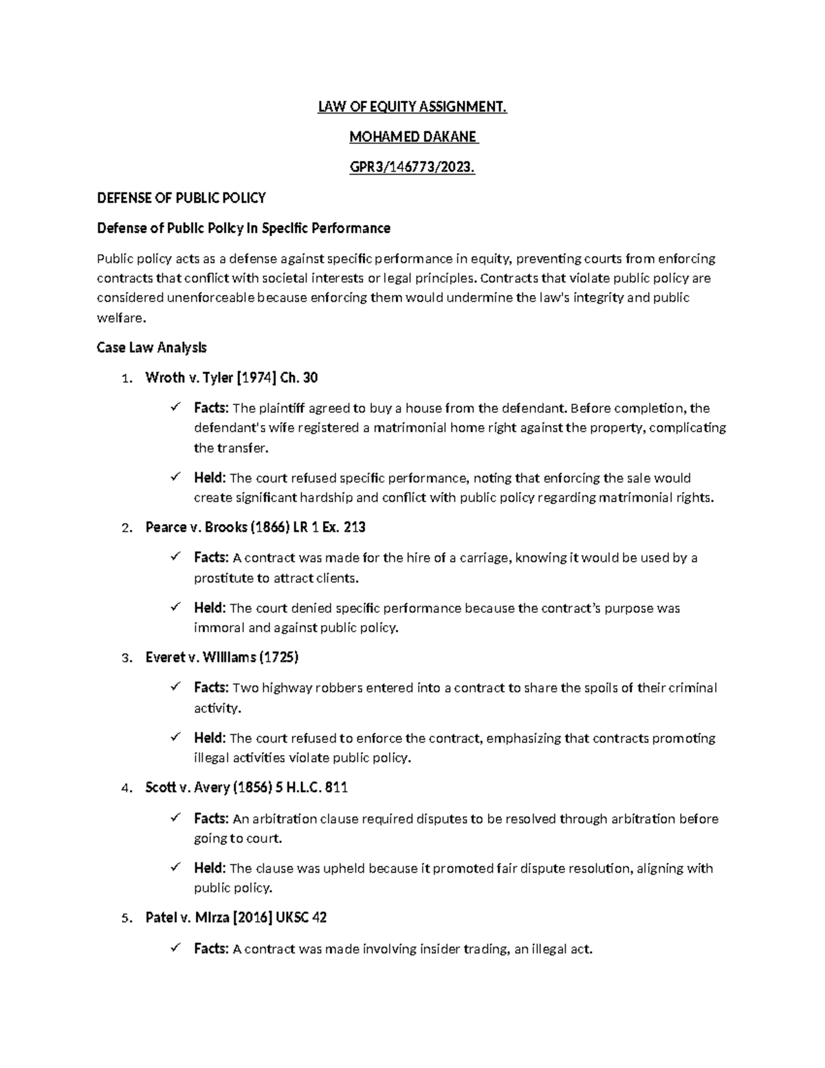 LAW OF Equity Assignment - LAW OF EQUITY ASSIGNMENT. MOHAMED DAKANE ...