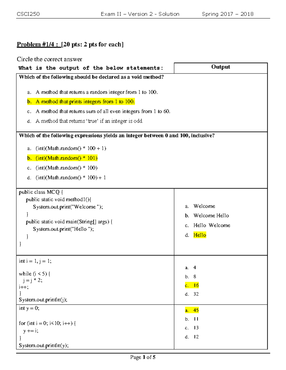 CS101 Midterm Exam Answers and Sample Code Solutions - Studocu