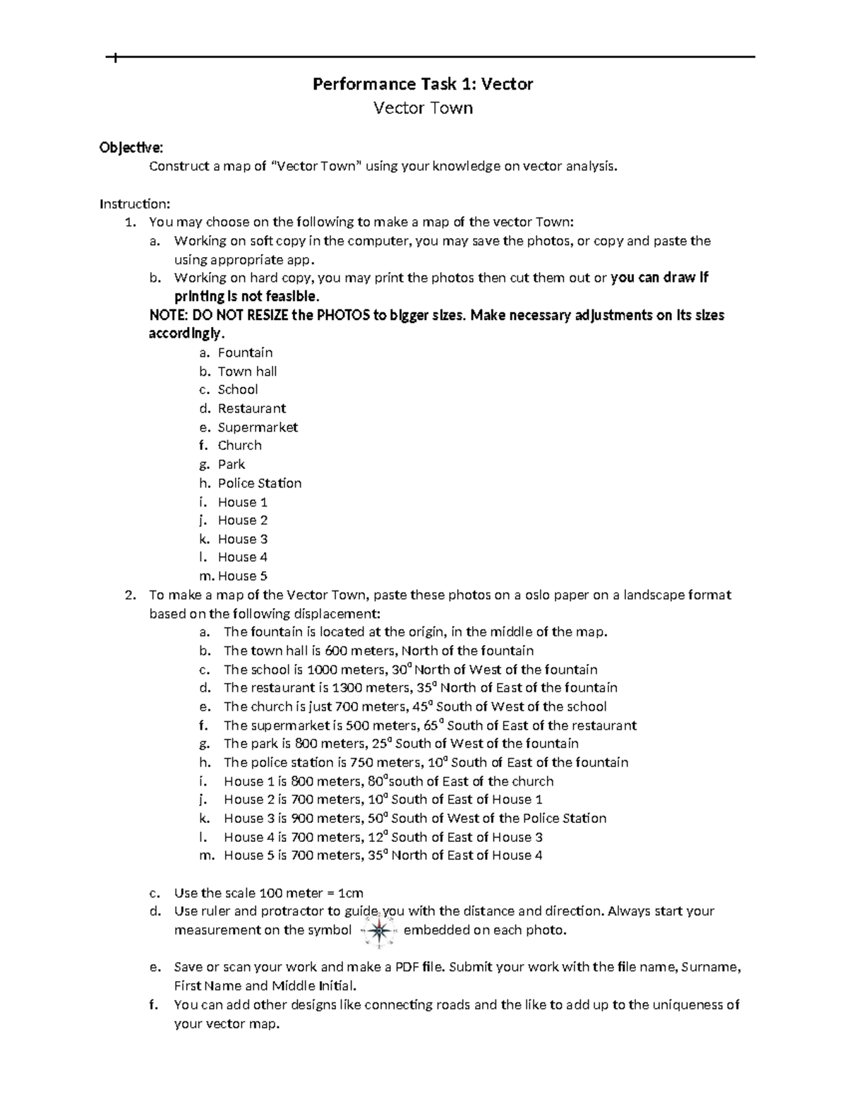 Performance Task 1: Vector Map Construction Guide - Studocu
