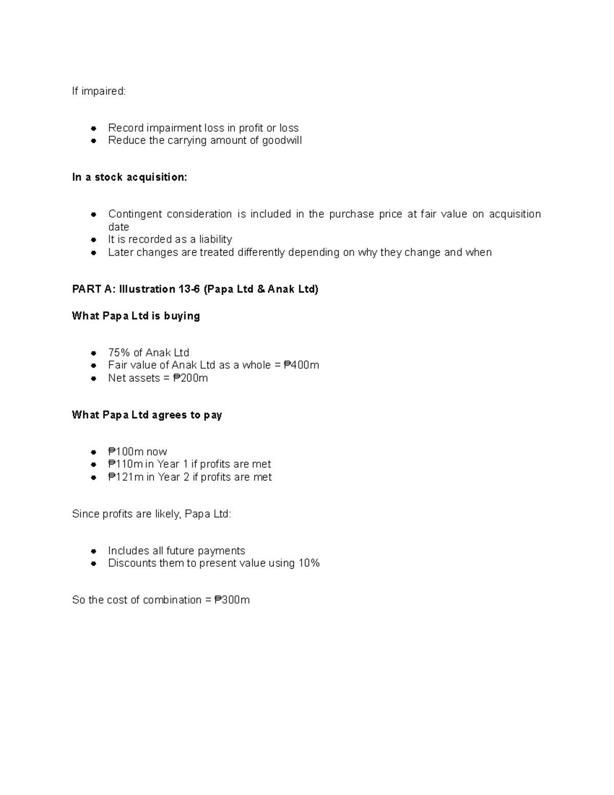 IFRS 3 Business Combinations: Impairment & Goodwill Adjustments - Studocu