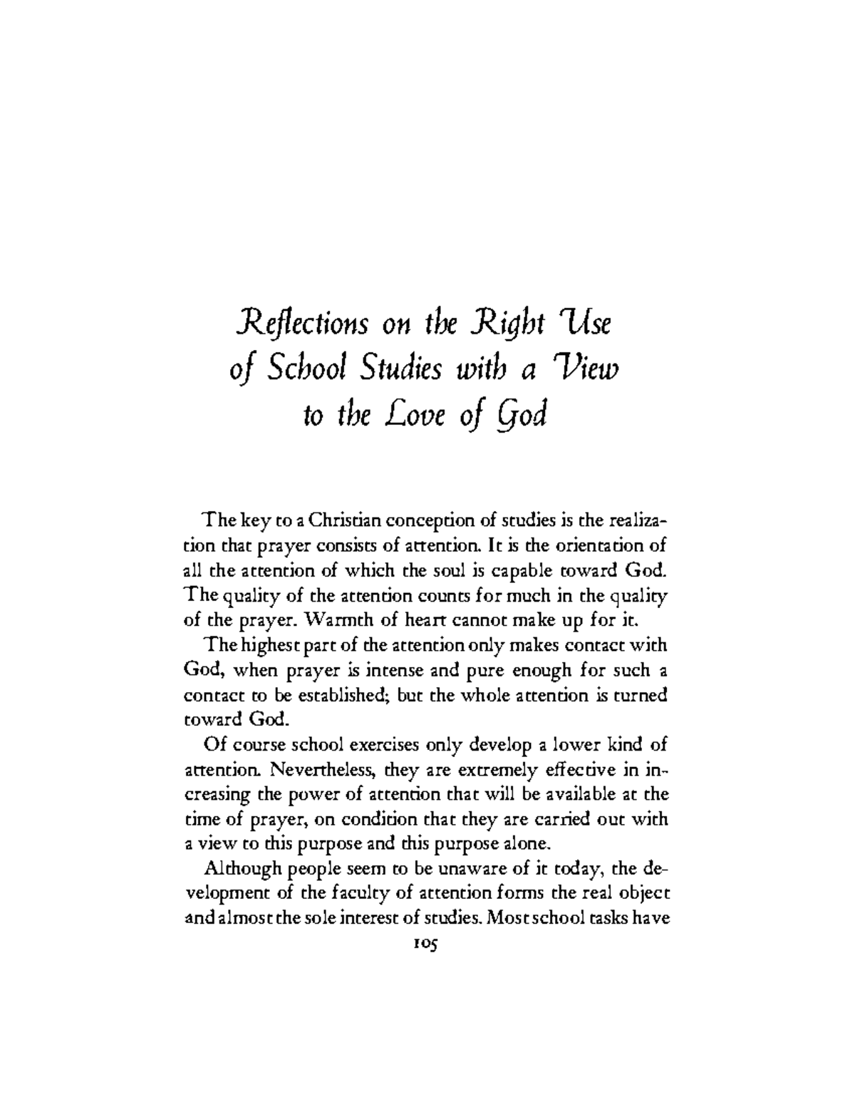 Reflections on the Use of School Studies for Spiritual Growth ...