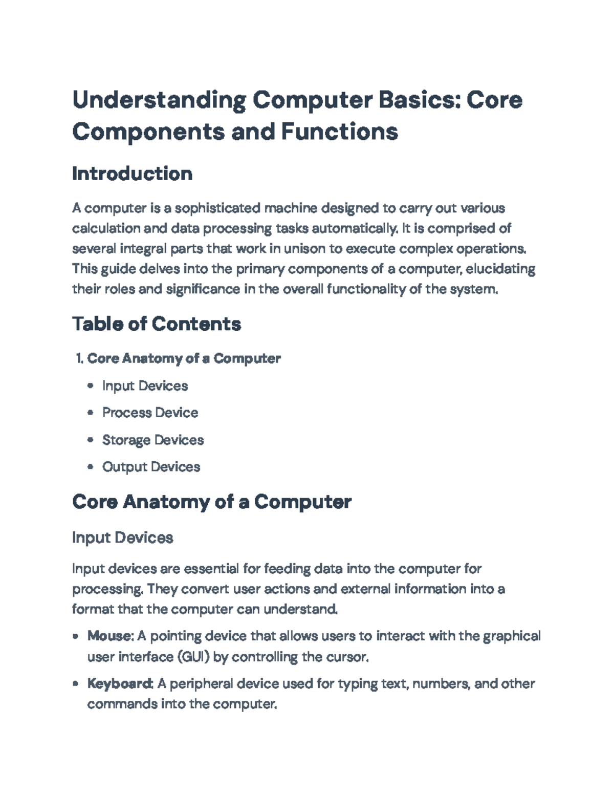 Understanding Computer Basics: Core Components and Functions ...