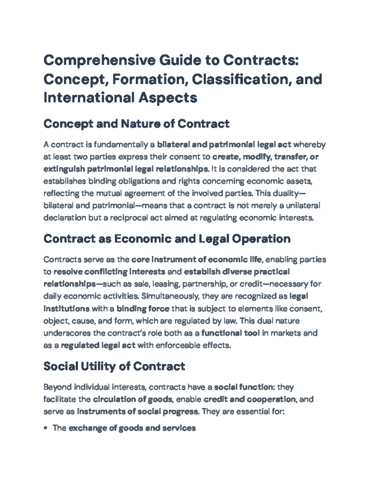 Comprehensive Guide to Contracts (LAW 101): Concepts, Formation ...