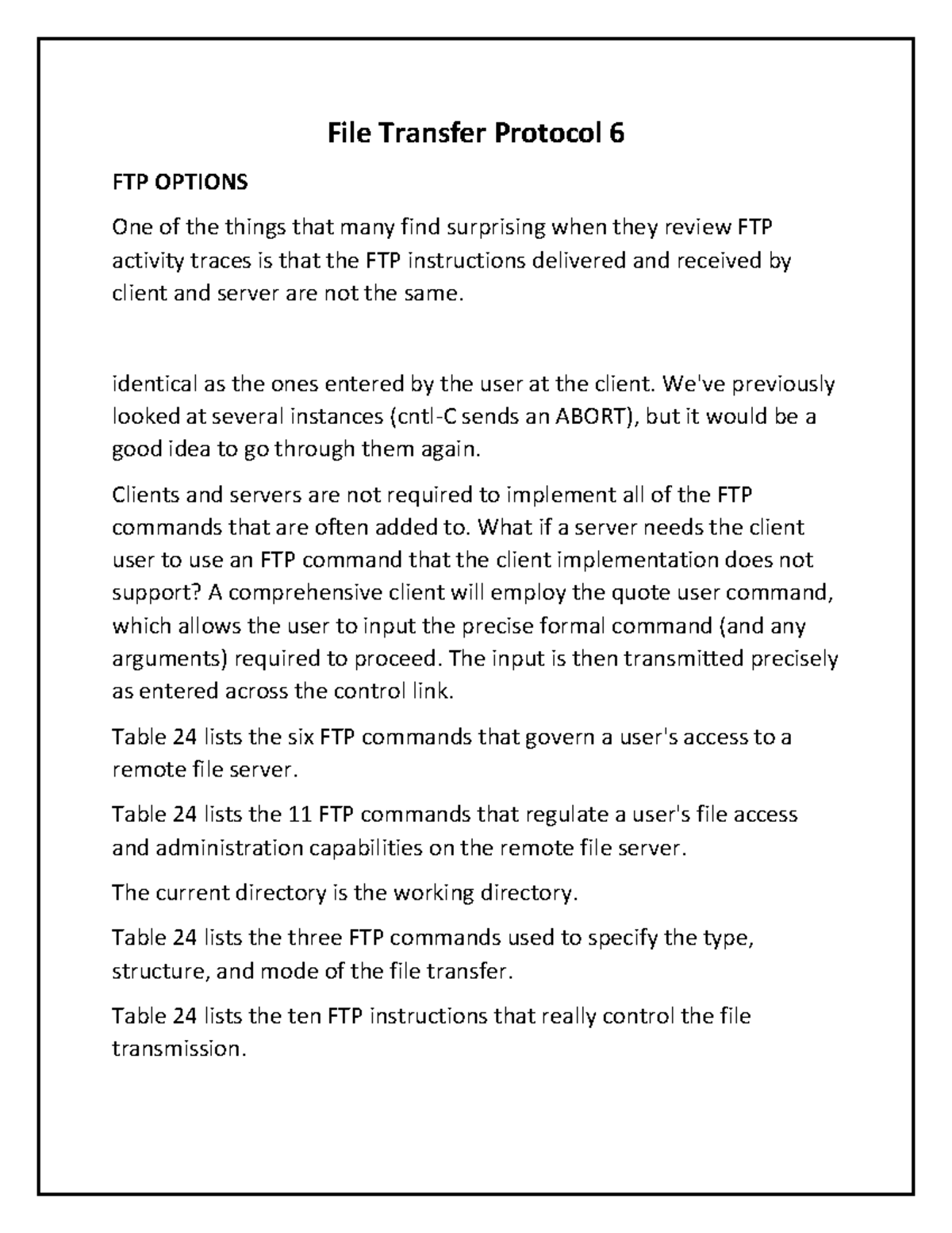 Understanding File Transfer Protocol - FTP 6 Overview and Options - Studocu